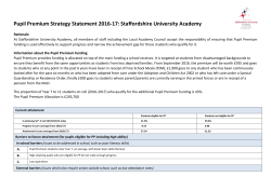 PP Strategy statement complete example for secondary schools