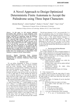 A Novel Approach to Design Optimized Deterministic Finite