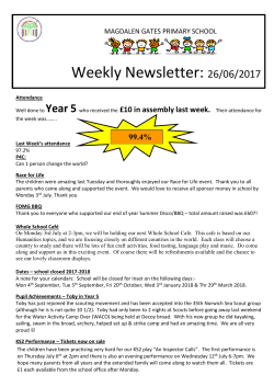 School Newsletter - Magdalen Gates Primary