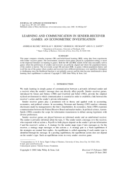 Learning and communication in sender