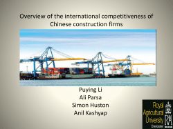 The international competitiveness of Chinese construction firms