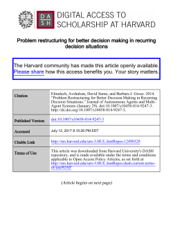 Problem restructuring for better decision making in recurring