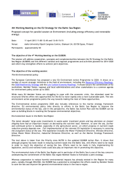 4th Working Meeting on the EU Strategy for the Baltic Sea Region