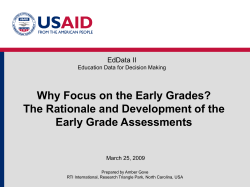 Early Grade Math Assessment Meeting with the Experts