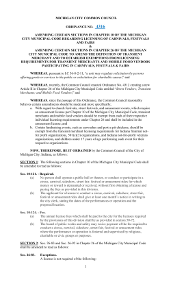 michigan city common council ordinance no. 4316 amending certain