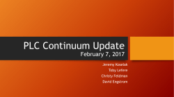 PLC Continuum Update February 7, 2017
