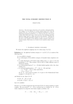 THE TOTAL SURGERY OBSTRUCTION II 1. Algebraic bordism