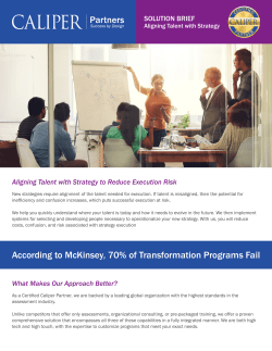 According to McKinsey, 70% of Transformation Programs Fail
