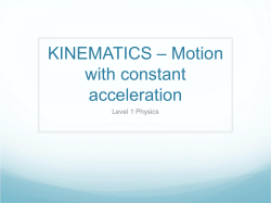 KINEMATICS &ndash; Motion with constant acceleration