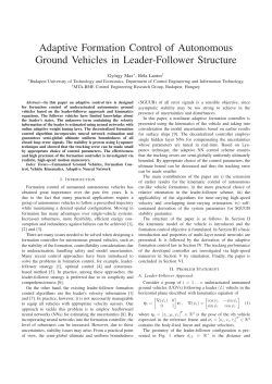 Adaptive Formation Control of Autonomous Ground Vehicles in