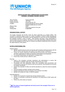 UNITED NATIONS HIGH COMMISSIONER FOR REFUGEES