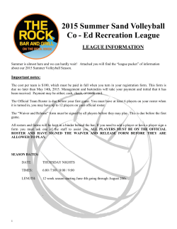 2015 Summer Sand Volleyball Co