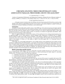 checking spanning trees for optimality using associative parallel