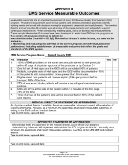 Sample County Measurable Outcomes