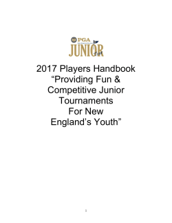 2010 Players Handbook - New England PGA Junior Tour