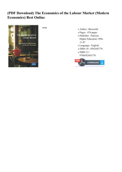 (PDF Download) The Economics of the Labour Market (Modern