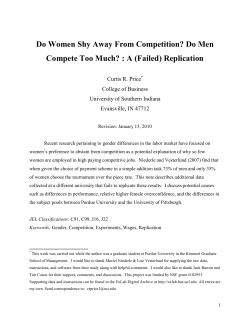 Do Men Compete Too Much? : A (Failed) Replication