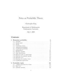 Notes on Probability Theory