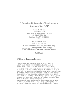 A Complete Bibliography of Publications in Journal of the ACM