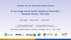 A one-stage mixed model analysis of Australia`s - niasra