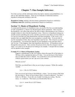 Chapter 7: One-Sample Inference