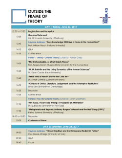 Outside the Frame of Theory - Conference - Anglistik