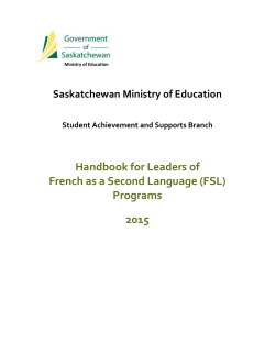 French Immersion in Saskatchewan