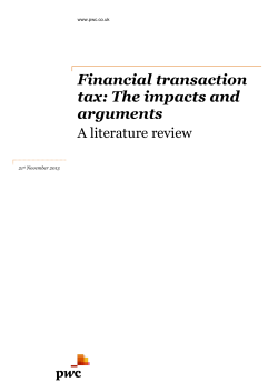 Financial transaction tax: The impacts and arguments