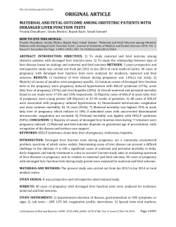 maternal and fetal outcome among obstetric patients with deranged