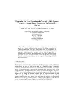 Measuring the User Experience in Narrative-Rich Games