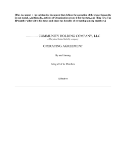 Operating Agreement - Community Enterprise Law