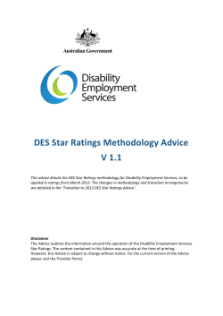 DES Star Ratings Methodology Advice V 1.1