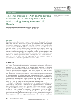 The Importance of Play in Promoting Healthy Child