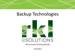 March - Backup Technologies