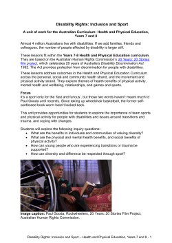 RightsEd: Disability Rights: Inclusion and Sport