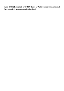 Essentials of WJ IV Tests of Achievement