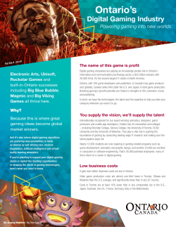 Ontario`s Digital Gaming Industry - Powering