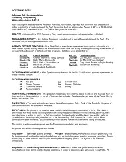 Governing Body - Arkansas Activities Association