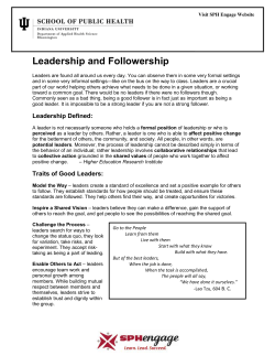 Leadership and Followership