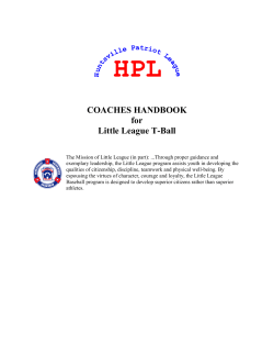 COACHES HANDBOOK for Little League T-Ball