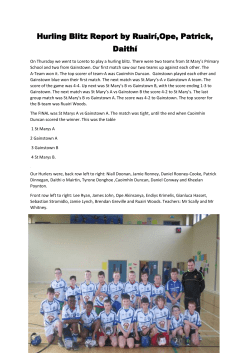 Hurling Blitz Report - St. Mary`s