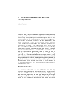 Contextualism in Epistemology and the Context Sensitivity of