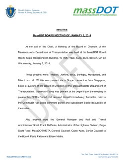 DRAFT MINUTES MassDOT BOARD MEETING OF JANUARY 8