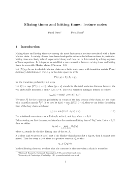Mixing times and hitting times: lecture notes