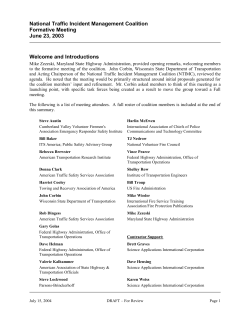 Building a National Coalition for Traffic Incident Management