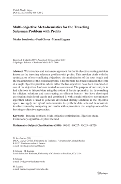 Multi-objective Meta-heuristics for the Traveling Salesman Problem