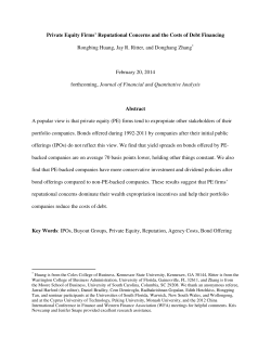 Private Equity Firms` Reputational Concerns and the Costs of Debt