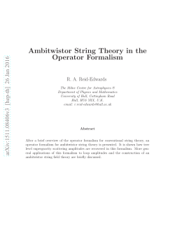 Ambitwistor String Theory in the Operator Formalism