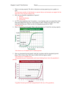 Chapter 4 and 5 Test Review Name: What is carrying capacity? Be