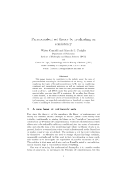 Paraconsistent set theory by predicating on - (CLE)